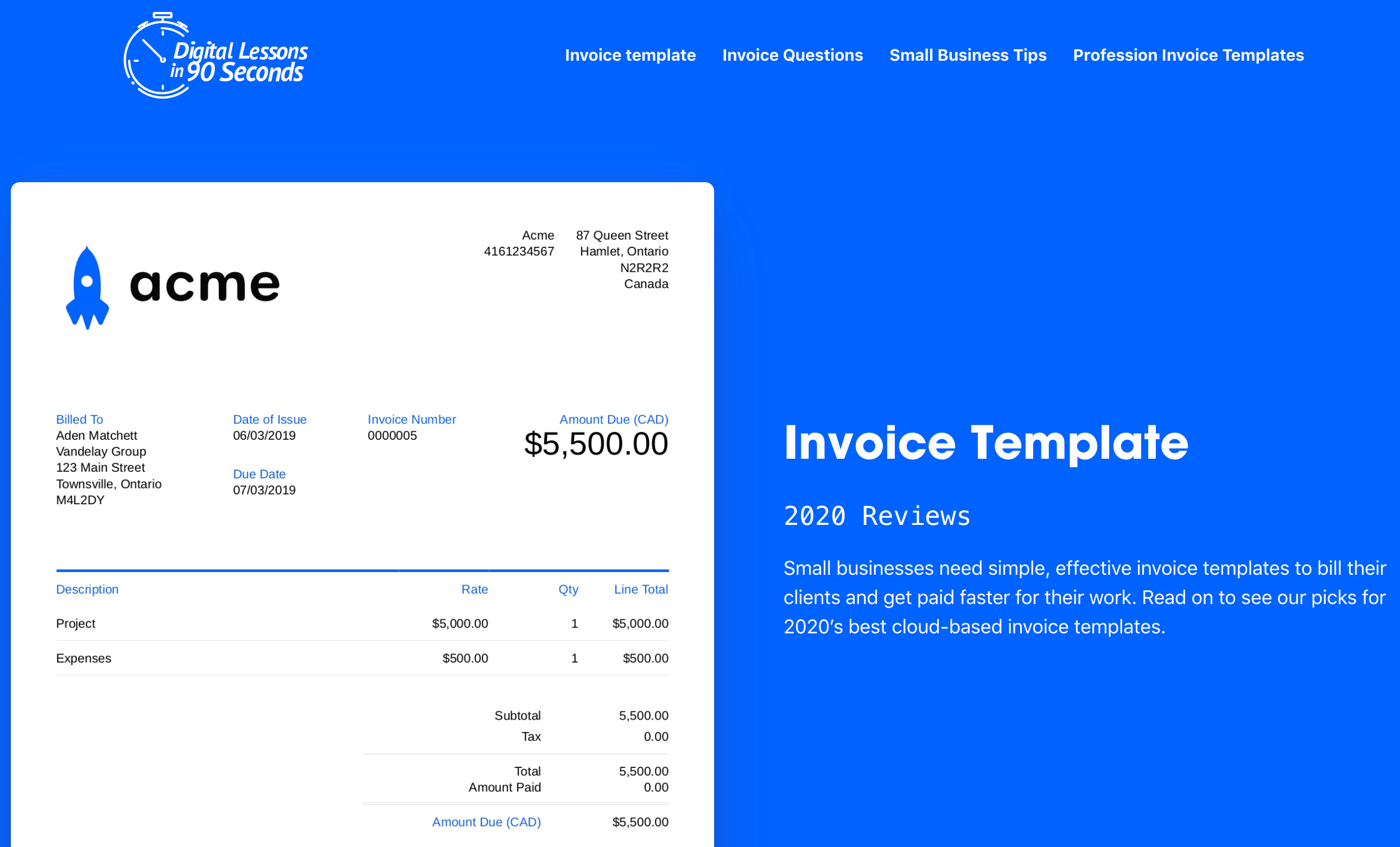 invoice templates for mac free